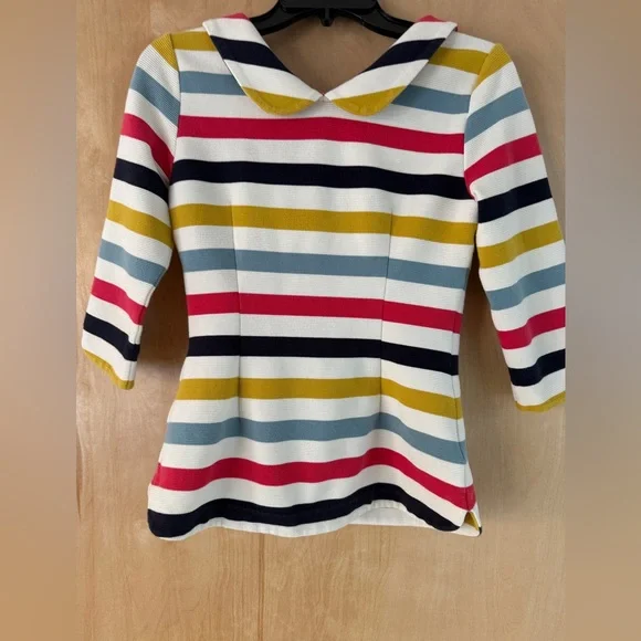 Boden Sarah Ottoman Top In Multicolor Stripe - Picture 8 of 13